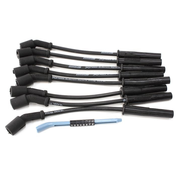 Aeroflow Performance Aeroflow AF4030-32823 Xpro Black 8.5mm Spark Plug Wire Sets 
Fits GM LS2/LS3 engines, 12" length SR