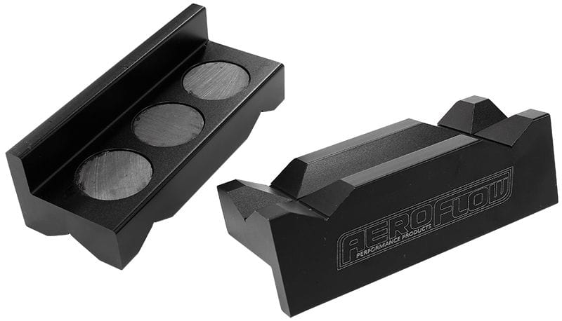 Aeroflow Performance Aeroflow Billet Aluminium Magnetic Vice Jaws - Black AF98-2001 SR
