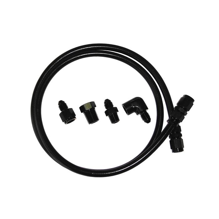 Aeroflow Performance Aeroflow Black Black Nylon Outer Stainless Steel Braided Line Gauge Kit -4AN 
 3ft Hose Length with SR