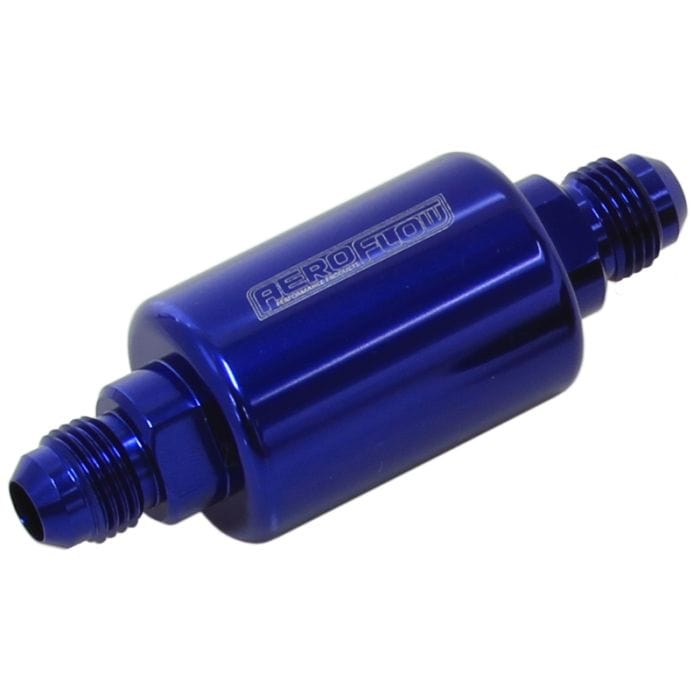 Aeroflow Performance Aeroflow Fittings Billet Fuel Filter AF66-205240 micron Stainless Steel element, 1.25" x 3" L SR
