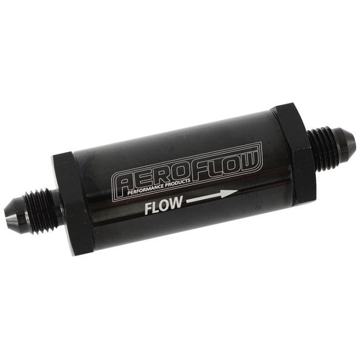 Aeroflow Performance Aeroflow Fittings Long Inline Fuel & Oil Filter
 Includes 30 Micron Element, 3" Long, 1" O.D SR
