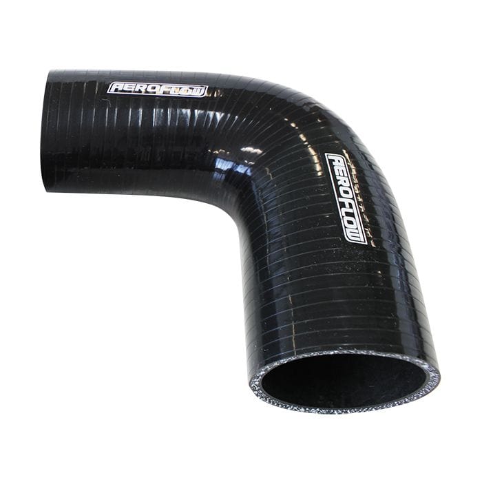 Aeroflow Performance Aeroflow Gloss Black 90° Silicone Reducer / Expander Hose  
5mm Wall Thickness, 127mm Leg SR