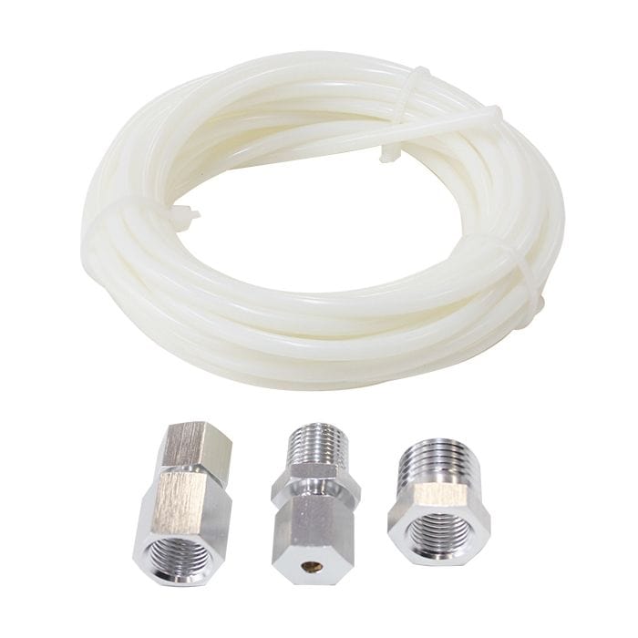 Aeroflow Performance Aeroflow Silver Complete 1/8" Dia. Nylon Tubing Kit 
Clear Tubing with Silver Fittings & Ferrules, 3.6m long SR