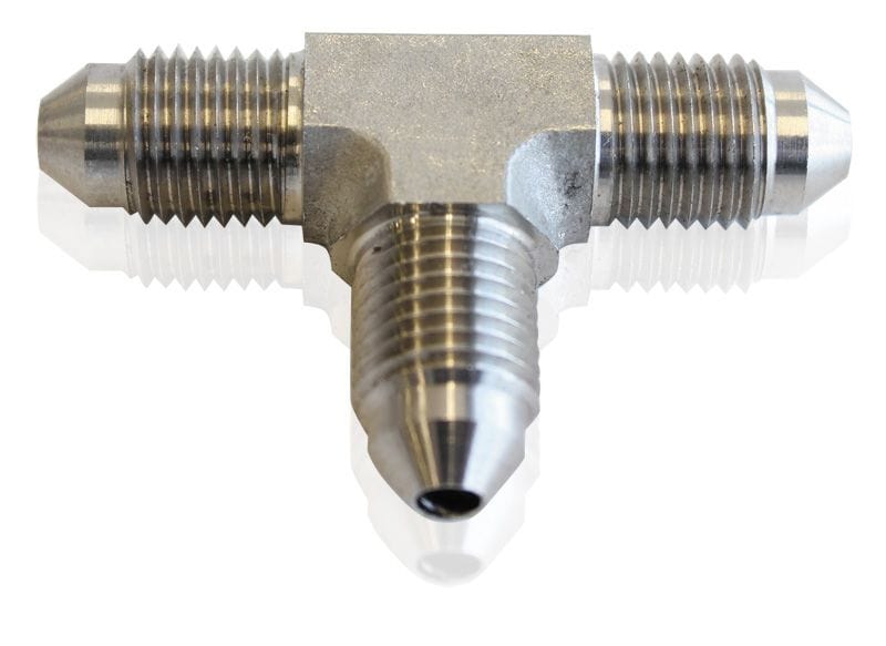 Aeroflow Performance Aeroflow Stainless Steel AN Tee Fitting -4AN AF327-04 SR