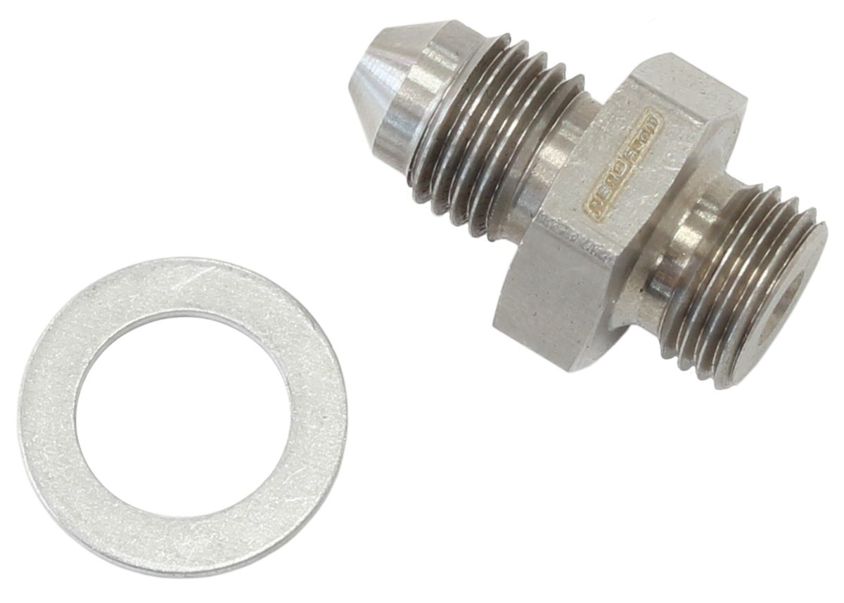 Aeroflow Performance Aeroflow Wastegate Air Port Fitting -3AN to M10 x 1.0mm AF351-03SH SR