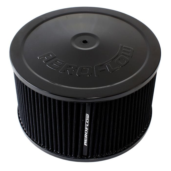 Aeroflow Performance Air Filters AF2251-1366 Black Air Filter Assembly
 9" x 5", 7-5/16" neck,Flat Base with black washable cotton element SR