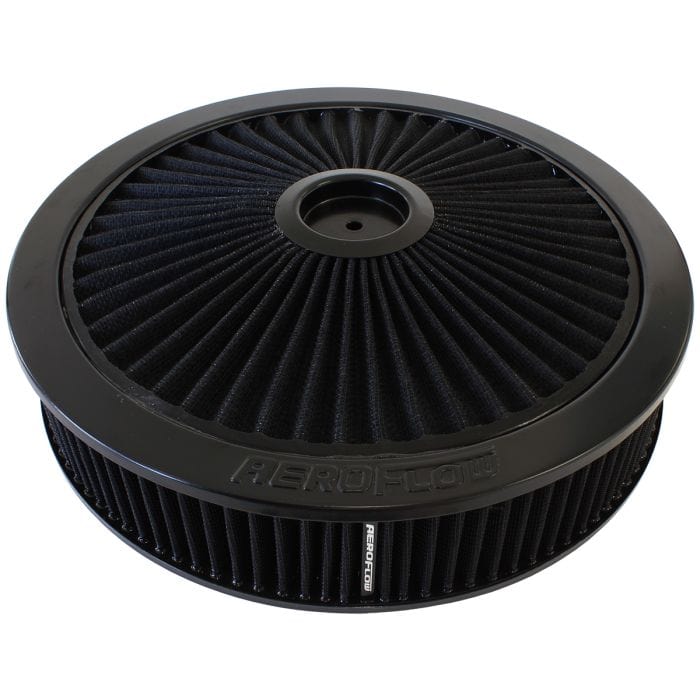 Aeroflow Performance Air Filters AF2251-3079 Black Full Flow Air Filter Assembly
 14" x 3", 7-5/16" neck,Flat Base with black washable cotton element SR