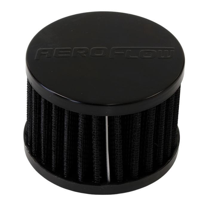Aeroflow Performance Air Filters AF2271-1490 Black Push In Breather
 3" (76.2mm) O.D. x 2-1/2" (63.5mm) High, 1-1/4" (31.75mm) Flange Inside Diameter SR