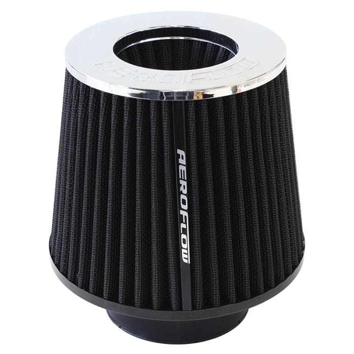 Aeroflow Performance Air Filters AF2811-3003 Universal 3" (76mm) Steel Top Inverted Tapered Pod Filter with Chrome End SR