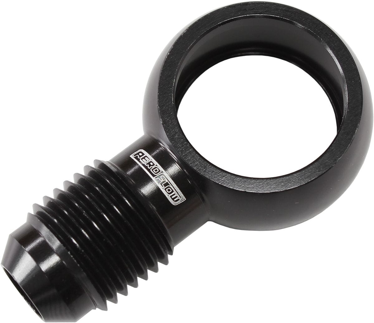 Aeroflow Performance Black Finish Aeroflow 18mm to -6AN Alloy Banjo Fitting AF728-06BLK SR