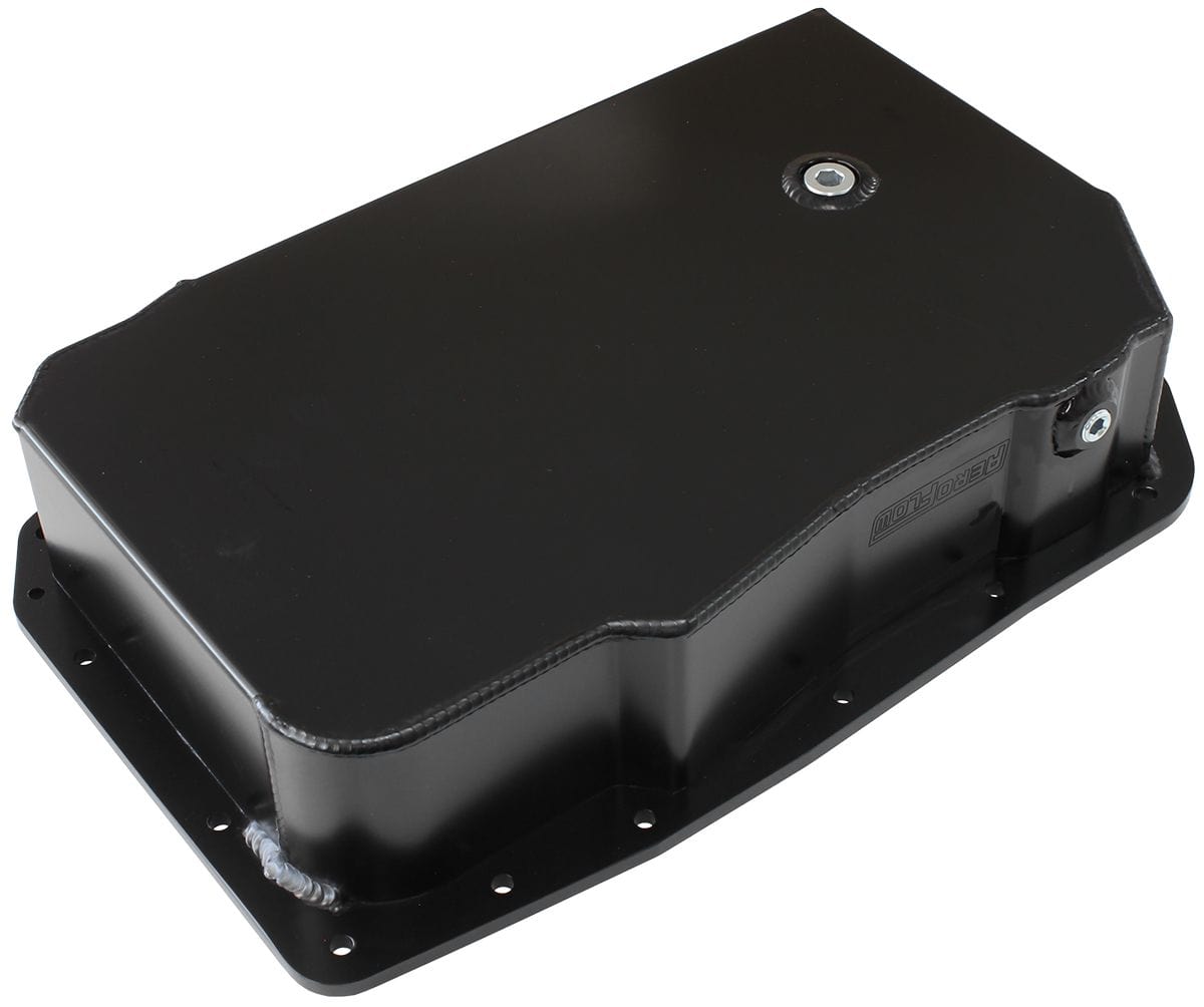 Aeroflow Performance Black Finish Aeroflow 3.35" (85mm) Deep Fabricated Transmission Pan suit GM 6L80E AF72-3008BLK SR