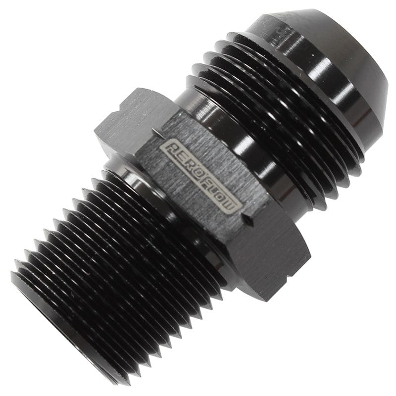 Aeroflow Performance Black Finish Aeroflow 3/8" BSPT to -6AN Adapter AF757-06BLK SR