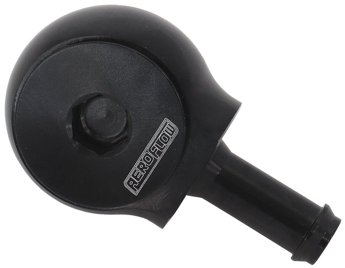 Aeroflow Performance Black Finish Aeroflow 90° Low Profile -10ORB to 1/2" Barb AF959-08-10BLK SR