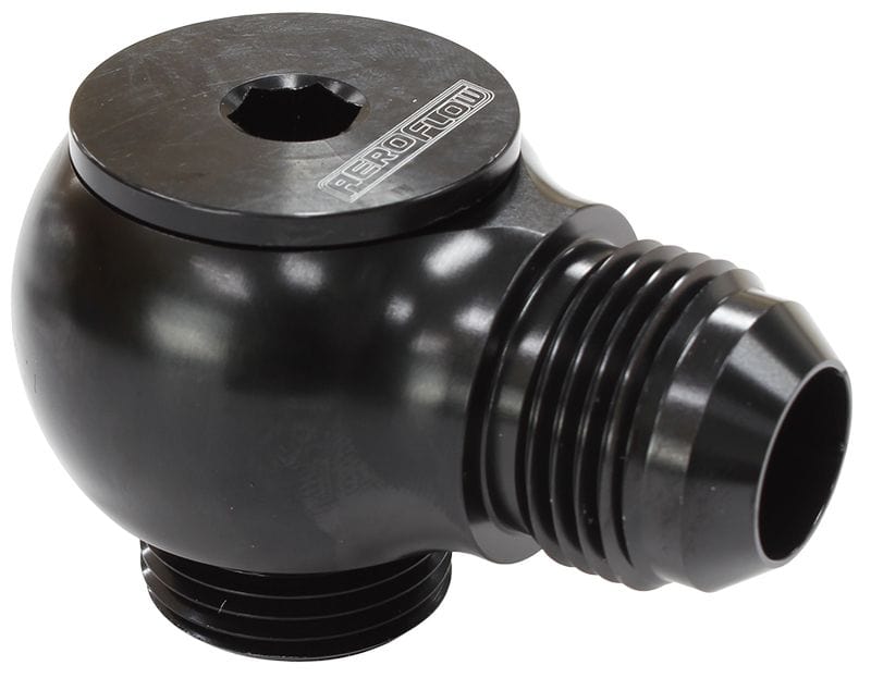 Aeroflow Performance Black Finish Aeroflow 90° Low Profile -12ORB to -12AN Male Adapter AF909-12BLK SR