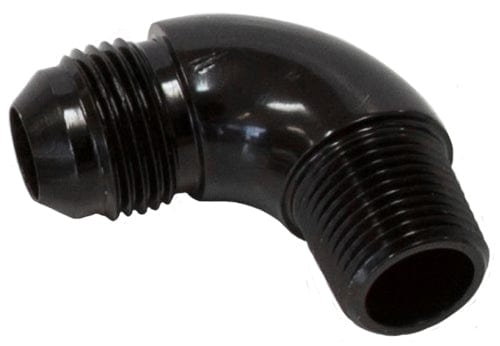 Aeroflow Performance Black Finish Aeroflow 90° NPT to AN Full Flow Adapter 1/8" to -4AN AF522-04BLK SR