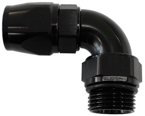 Aeroflow 90° ORB Male Swivel PTFE (Teflon®) Hose End -10 ORB to -10AN AF583-10-10DBLK