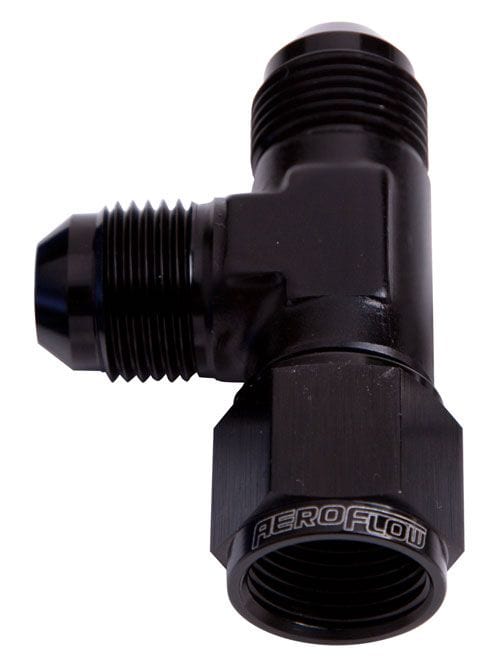 Aeroflow Performance Black Finish Aeroflow AN Tee Female Swivel On Run -16AN AF145-16BLK SR