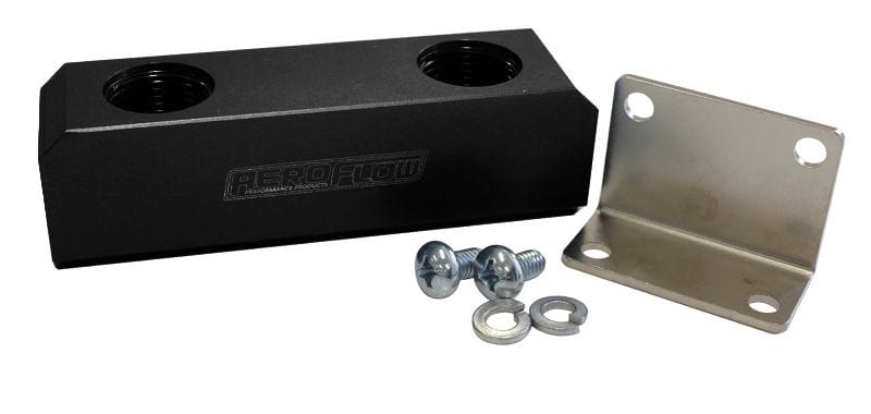 Aeroflow Performance Black Finish Aeroflow Billet Log Type Fuel Block -10ORB AF452-10BLK SR
