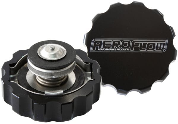 Aeroflow Performance Black Finish. Aeroflow Billet Radiator Cap Large Style 7 psi (0.5 Bar) suit 42mm Water Neck AF64-5042BL SR