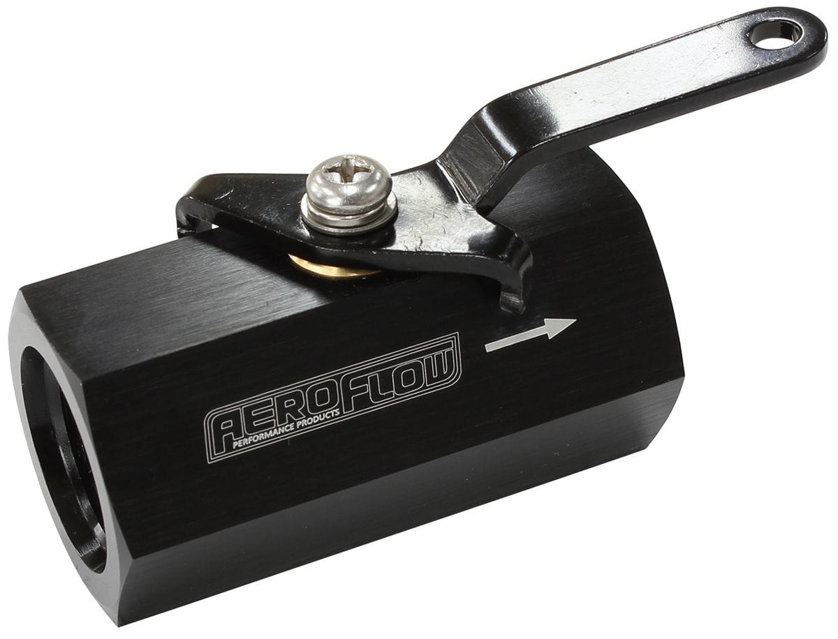 Aeroflow Performance Black Finish Aeroflow Female Shut Off Valve -10ORB AF1001-10BLK SR