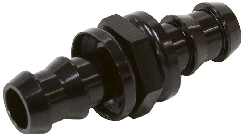 Aeroflow Performance Black Finish Aeroflow Male to Male Barb Push Lock Adapter -10 to -12 AF410-12-10BLK SR