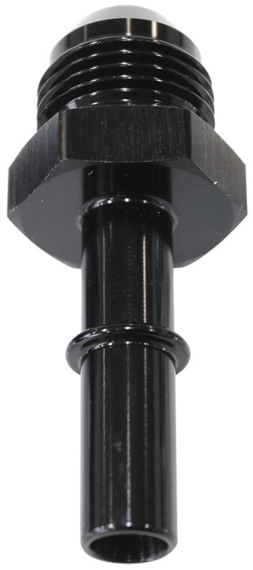 Aeroflow Performance Black Finish Aeroflow Push-In EFI Fuel Fitting -8AN Push-on to 3/8" Male Hard Tube AF817-03BLK SR
