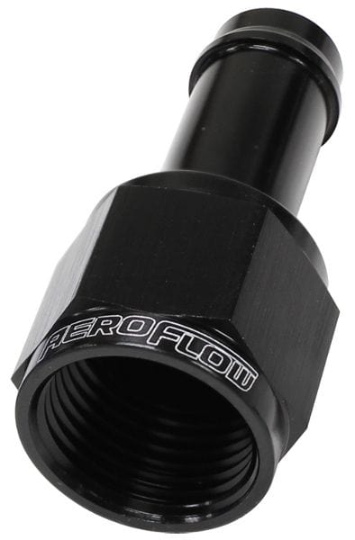 Aeroflow Performance Black Finish Aeroflow Straight -16AN Female to 1" (25mm) Male Barb Hose Fitting AF411-16BLK SR
