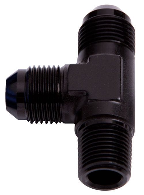 Aeroflow Performance Black Finish Aeroflow Tee with NPT On Run 1/8" to -4AN AF826-04BLK SR