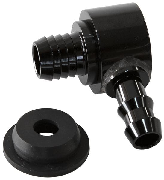 Aeroflow Performance Black Finish. Aeroflow Universal Billet Brake Booster Valve with 3/8" Barb AF350-01BLK SR