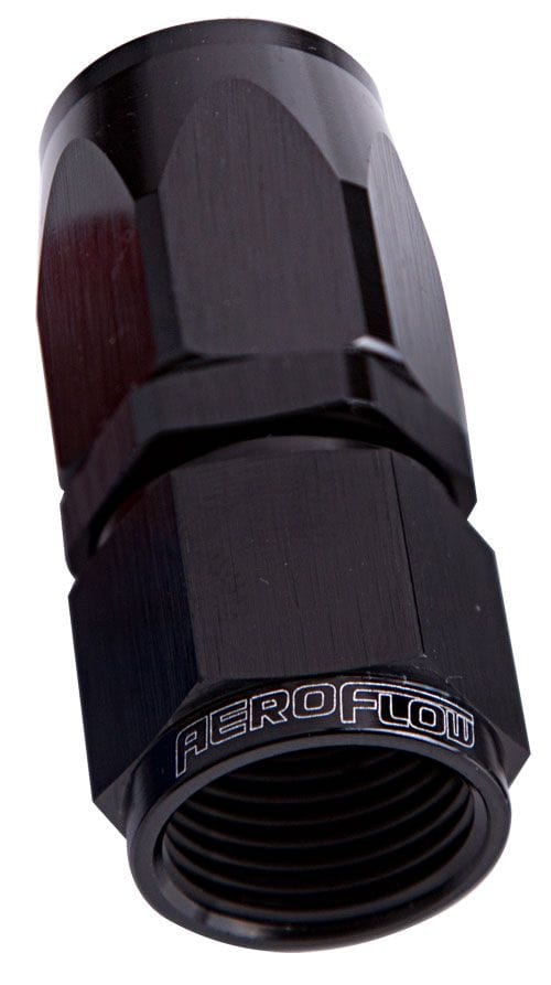 Aeroflow Performance Black Finish. Suit 100 & 450 Series Hose Aeroflow 100 / 150 Series Taper Style One Piece Full Flow Swivel Straight Hose End -6AN A SR