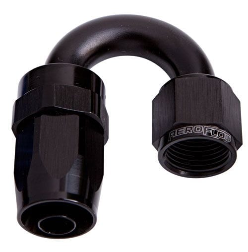 Aeroflow Performance Black Finish. Suit 100 & 450 Series Hose Aeroflow 100 Series Taper 180° Swivel Hose End -6AN AF106-06BLK SR