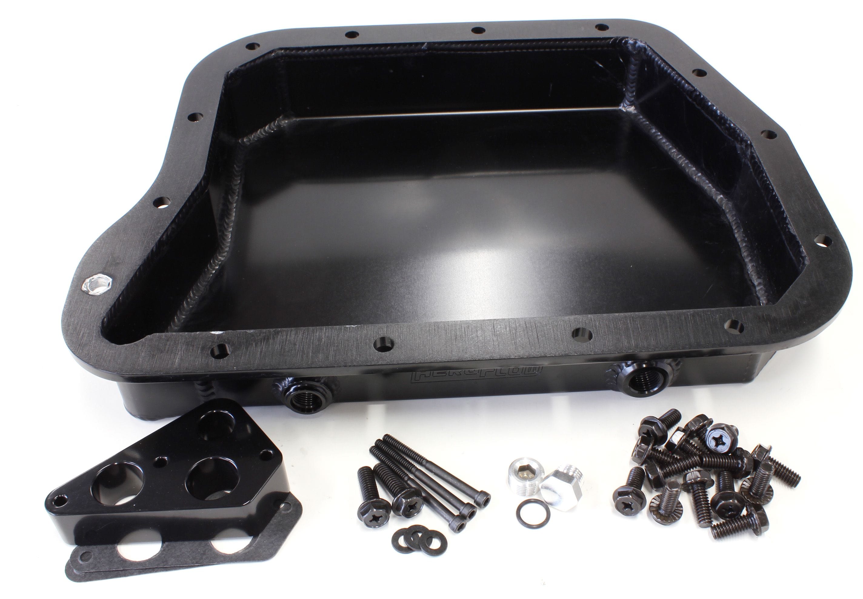 Aeroflow Performance Black Finish. Suit Torqueflite 727, 2.33" Deep Aeroflow Chrysler Fabricated Transmission Pan including Filter Extension AF72-3004BLK SR