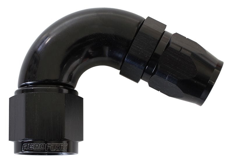 Aeroflow Performance Black Finish. Suits 100 & 450 Series Hose Aeroflow 550 Series Cutter Style One Piece Swivel 120° Stepped Hose End -12AN to -16 Hose SR