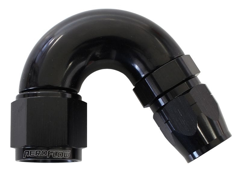 Aeroflow Performance Black Finish. Suits 100 & 450 Series Hose Aeroflow 550 Series Cutter Style One Piece Swivel 150° Stepped Hose End -16AN to -12 Hose SR