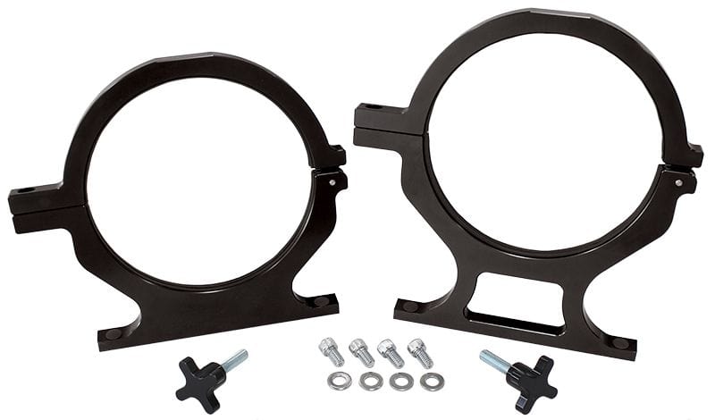 Aeroflow Performance Black Finish. Suits 10lb. & 15lb. Bottles Aeroflow Billet Nitrous Bottle Brackets - Black AF64-5000BLK SR