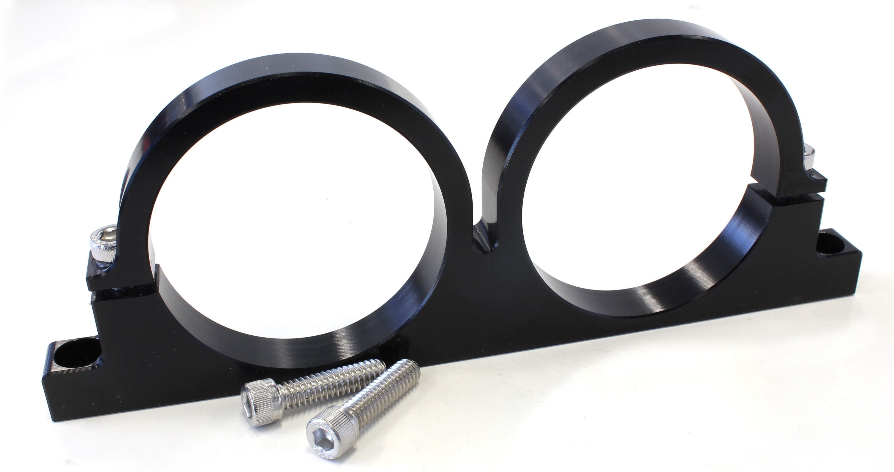 Aeroflow Performance Black Finish. Suits 2-1/2" Diameter Filters or Remote Reservoirs Aeroflow Dual Billet Filter Bracket AF66-2246BLK SR