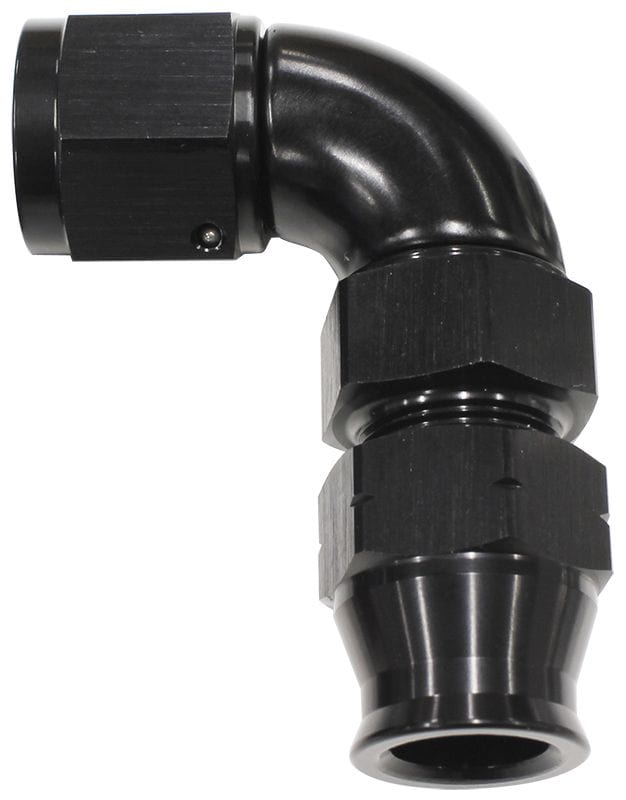 Aeroflow Performance Black Finish. Suits Aeroflow, Moroso & Russell Tubing Aeroflow 90° Tube to Female AN Adapter 3/8"to -6AN AF139-06BLK SR