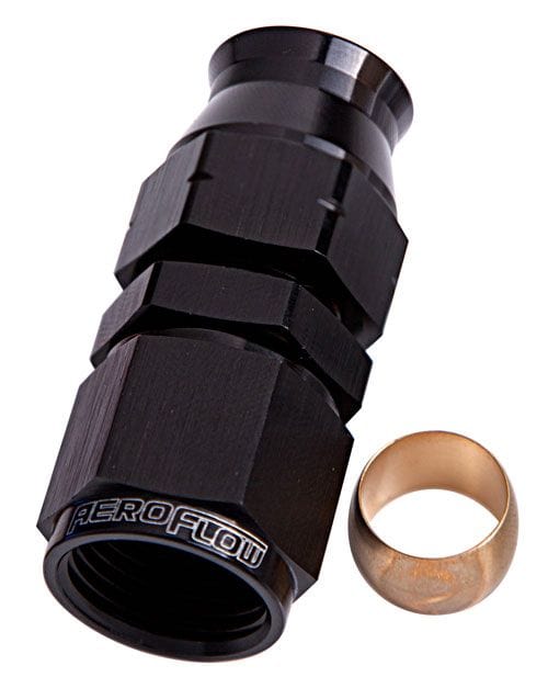 Aeroflow Performance Black Finish. Suits Aeroflow, Moroso & Russell Tubing Aeroflow Tube to Female AN Adapter 1/2" to -8AN AF109-08BLK SR