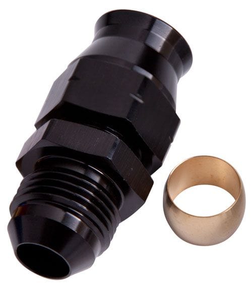 Aeroflow Performance Black Finish. Suits Aeroflow, Moroso & Russell Tubing Aeroflow Tube to Male AN Adapter 1/2" to -8AN AF108-08BLK SR