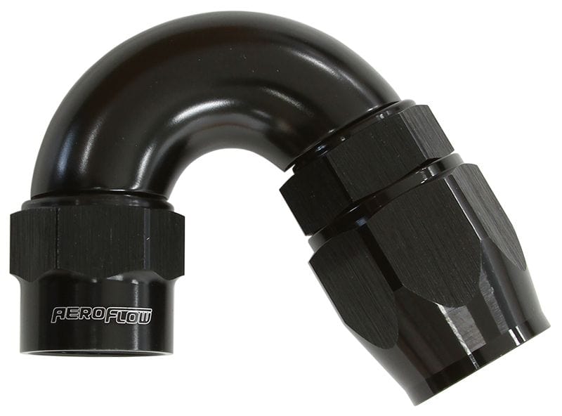 Aeroflow Performance Black Finish. Suits Kryptalon® Series Hose Aeroflow Kryptalon® Series Heavy Duty One Piece Swivel 150° Hose End -6AN AF7055-06 SR