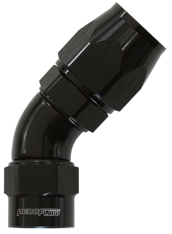 Aeroflow Performance Black Finish. Suits Kryptalon® Series Hose Aeroflow Kryptalon® Series Heavy Duty One Piece Swivel 45° Hose End -12AN AF7052-12 SR