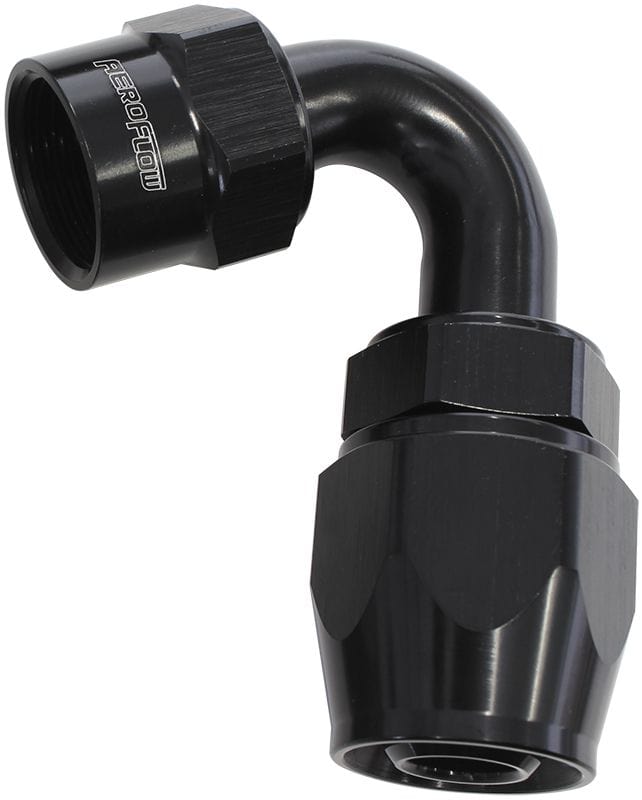 Aeroflow Performance Black Finish. Suits Kryptalon® Series Hose Aeroflow Kryptalon® Series Lightweight One Piece Swivel 120° Hose End -4AN AF7024-04 SR