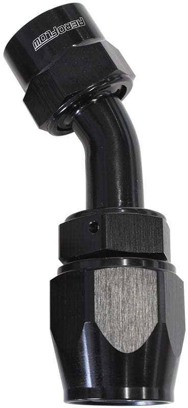 Aeroflow Performance Black Finish. Suits Kryptalon® Series Hose Aeroflow Kryptalon® Series Lightweight One Piece Swivel 45° Hose End -4AN AF7022-04 SR