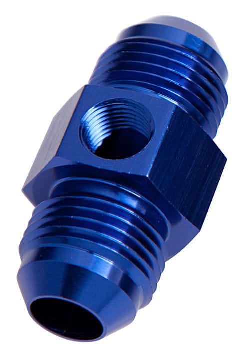 Aeroflow Performance Blue Aeroflow Straight Male Flare Union with 1/8" Port -6AN AF141-06 SR