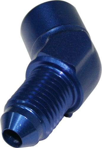 Aeroflow Performance Blue Finish Aeroflow 45° Female NPT to Male AN Adapter 1/8" to -3AN AF371-03 SR