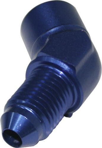 Aeroflow Performance Blue Finish Aeroflow 45° Female NPT to Male AN Adapter 1/8" to -4AN AF371-04 SR