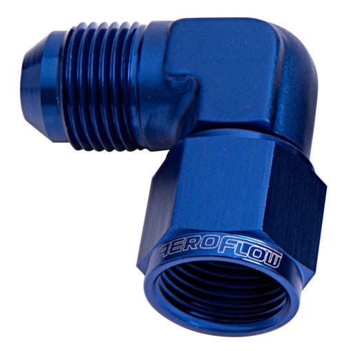 Aeroflow Performance Blue Finish Aeroflow 90° Female/Male Flare Swivel -12AN AF143-12 SR
