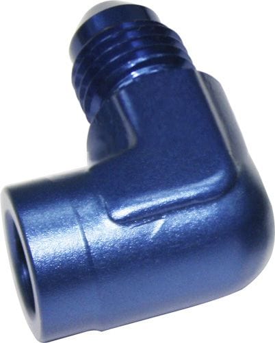 Aeroflow Performance Blue Finish Aeroflow 90° Female NPT to Male AN Adapter 1/8" to -4AN AF373-04 SR