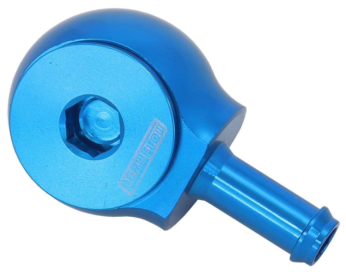 Aeroflow Performance Blue Finish Aeroflow 90° Low Profile -8ORB to 3/8" Barb AF959-06-08 SR