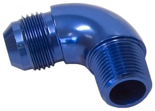 Aeroflow Performance Blue Finish Aeroflow 90° NPT to AN Full Flow Adapter 3/4" to -10AN AF522-10-12 SR